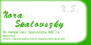 nora spalovszky business card